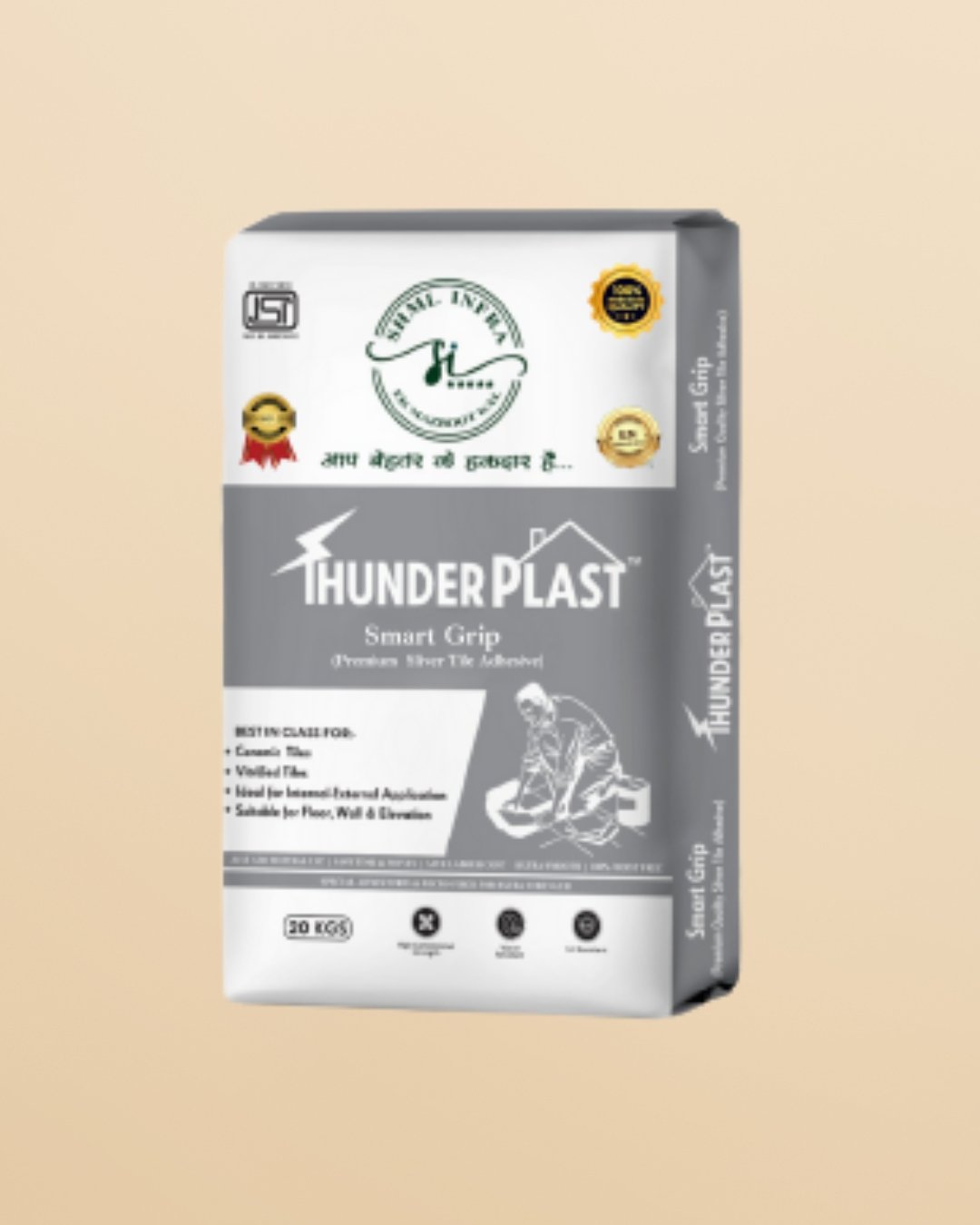Thunderplast Smart Grip Premium Silver Tile Adhesive for Floors Walls