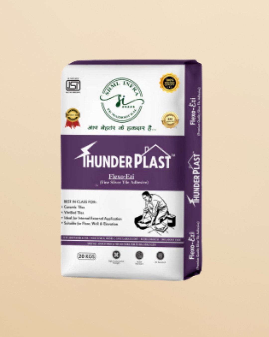 Thunderplast Flexo-Ezi Fine Silver Tile Adhesive for Interior Flooring Applications